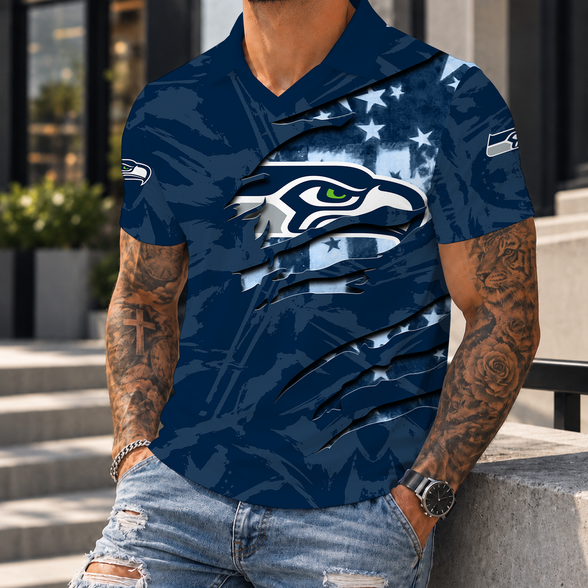 [SPECIAL OFFER] NEW CUSTOMIZED NFL06 SSH THE SEAHAWKS POLO SHIRT