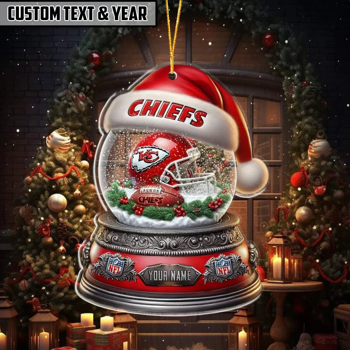 [SPECIAL OFFER] NEW CUSTOMIZED NFL01 KCC THE CHIEFS ACRYLIC ORNAMENT