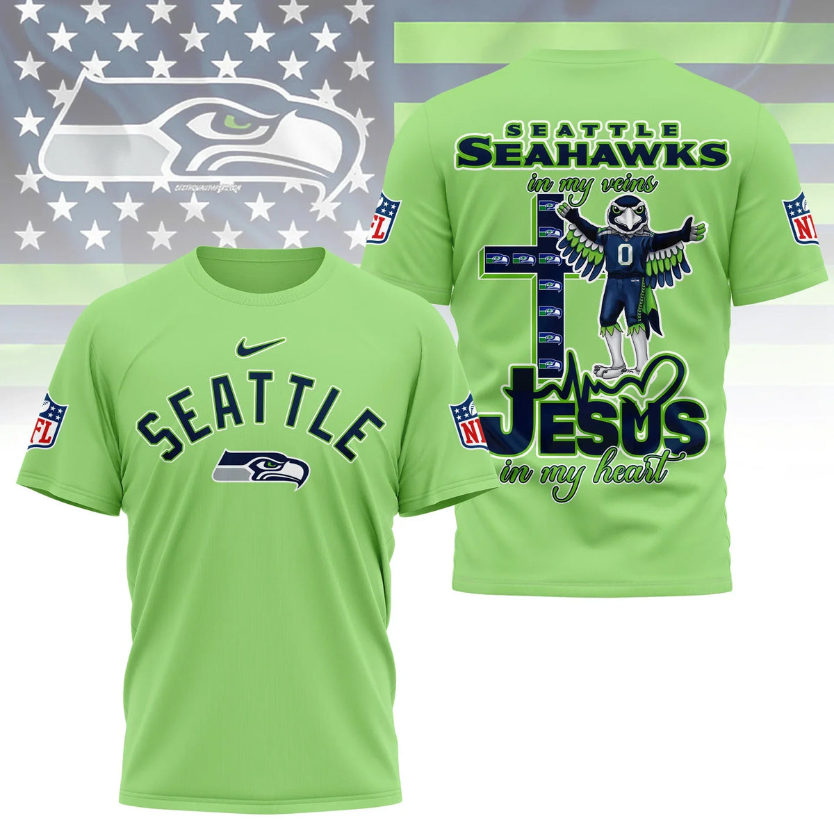 [SPECIAL OFFER] NEW CUSTOMIZED NFL06 SSH SEATTLE SEAHAWKS T-SHIRT | MULTIPLE COLORS AVAILABLE